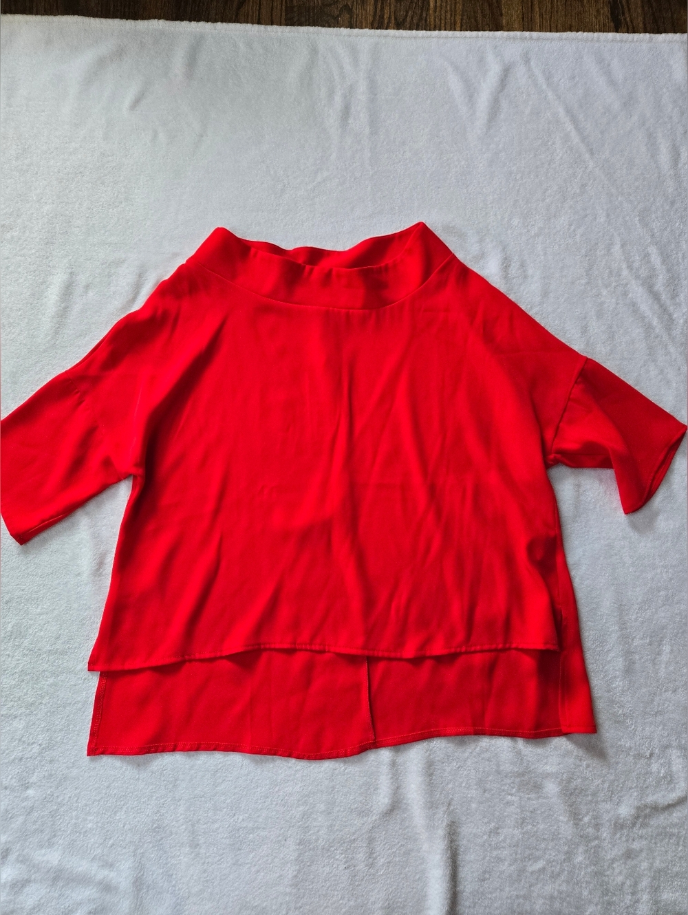 New Suzy D London Red XL Audrey Cowl Neck Relaxed Fit Top